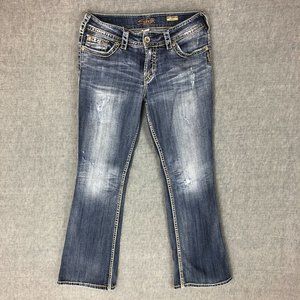 Silver Suki Surplus Jeans 29 Bootcut Low Rise Medium Wash Denim Stretch Women's